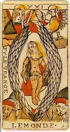 Tarot card 21, the World, Jean Dodal, 18th century