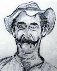 Un paysan dessin par Jacques Saraben