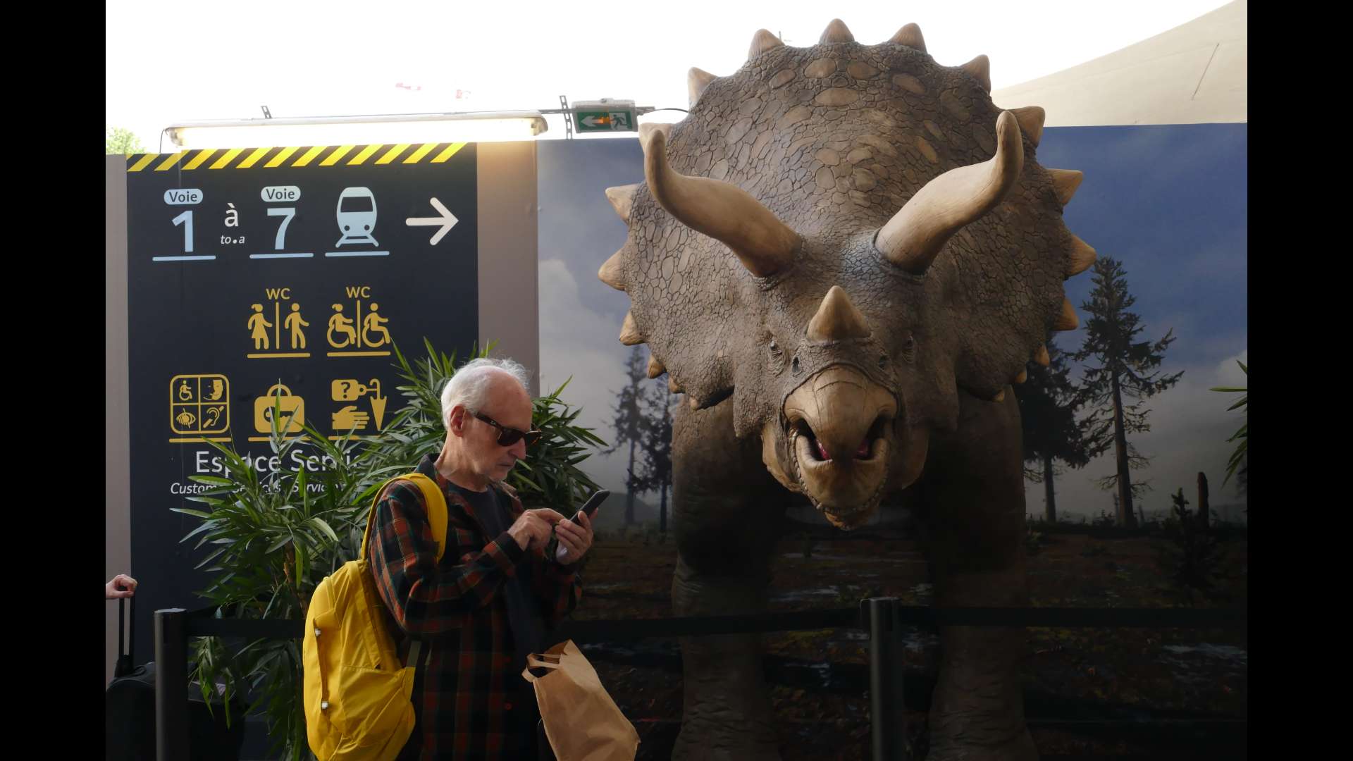 An exhibition organised in 2018 at the Gare d’Austerlitz in Paris by the French National Museum of Natural History. « À la découverte de la paléontologie, du plus petit des microfossiles au plus grand des dinosaures » (Discovering palaeontology. From the tiniest microfossils to the largest dinosaurs).  Photo copyright: Sophie Cattoire